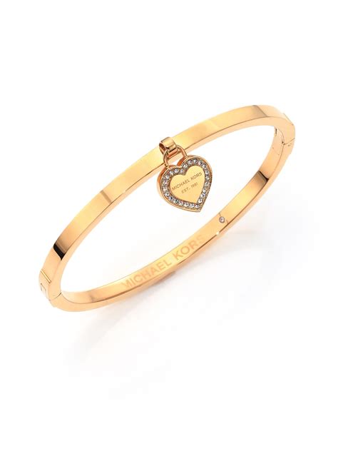 michael kors heart bracelet gold|michael kors bangle sale.